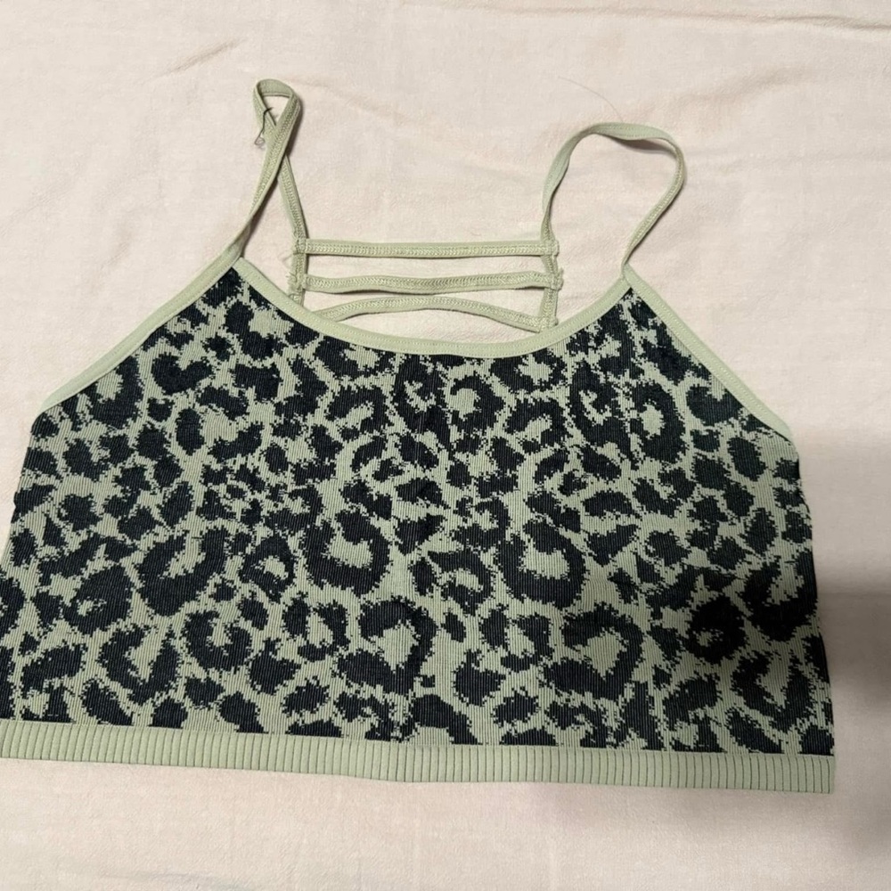 Leopard Print Strappy Crop Top